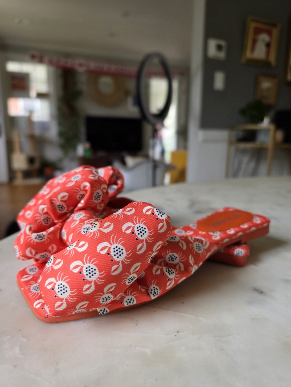 Jeffrey Campbell Sweetie Slide Sandal Crab Print Size 8 From Anthropologie